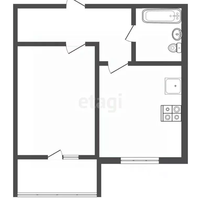 1-к кв. Владимирская область, Ковров ул. Островского, 75 (33.8 м) - Фото 2