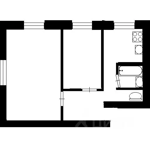 2-к кв. Санкт-Петербург ул. Ленсовета, 73к1 (43.4 м) - Фото 1