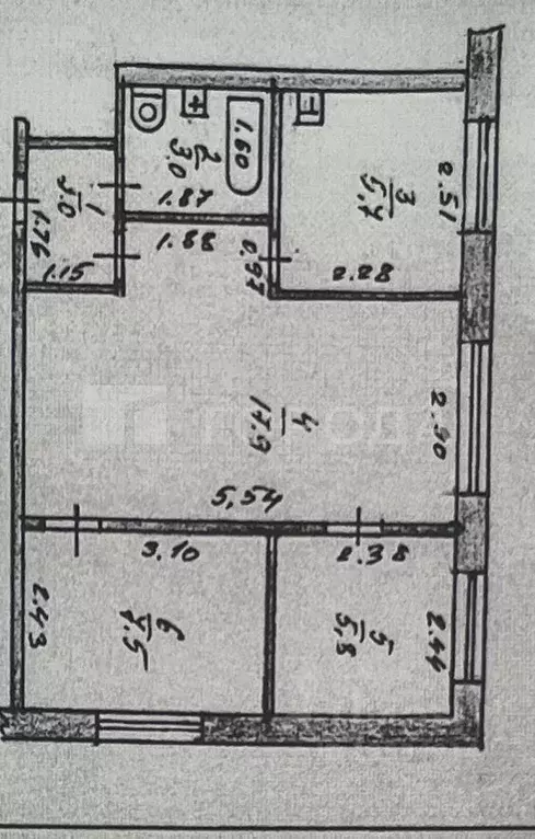 3-к кв. Алтайский край, Барнаул ул. Беляева, 33 (41.9 м) - Фото 1