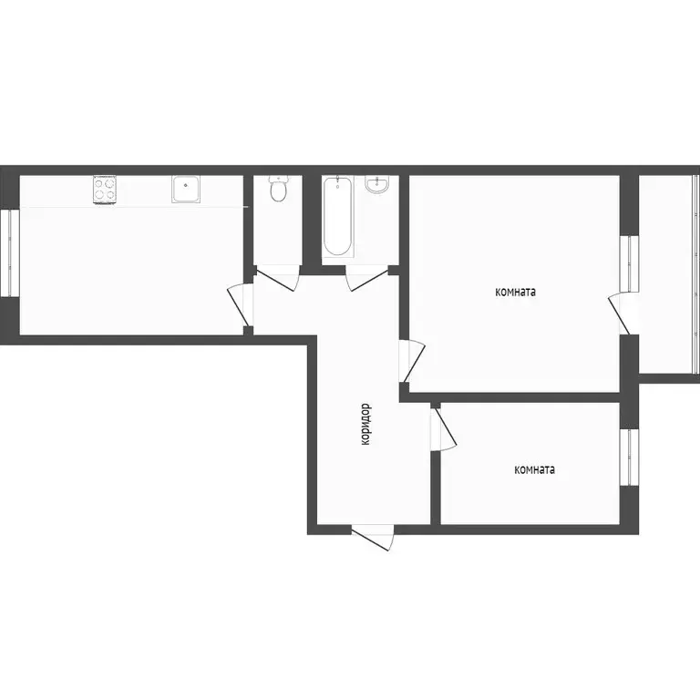 2-комнатная квартира: Улан-Удэ, улица Павлова, 57 (48.7 м) - Фото 1