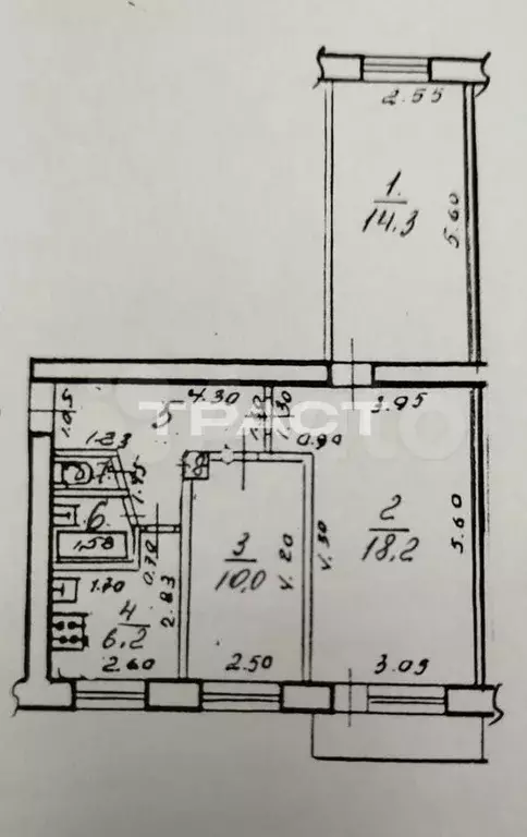 3-к. квартира, 60 м, 5/5 эт. - Фото 1