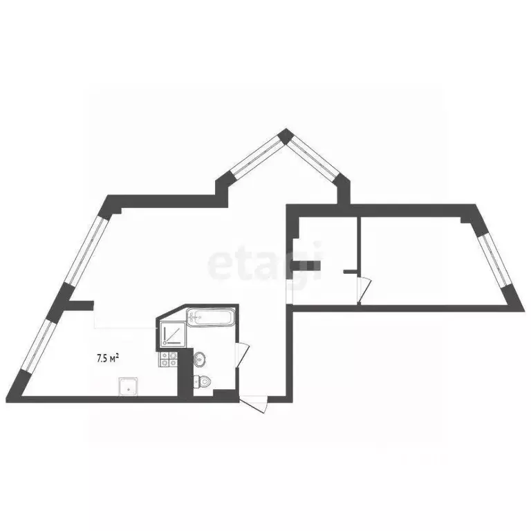 2-к кв. Кемеровская область, Кемерово Притомская набережная ул., 19 ... - Фото 2