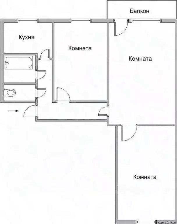 3-к кв. Тульская область, Донской Северо-Задонск мкр, Школьная ул., 45 ... - Фото 1