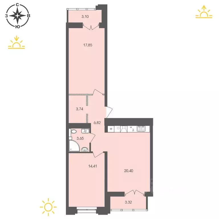 2-к кв. Иркутская область, Иркутск Энергетиков мкр,  (73.29 м) - Фото 0