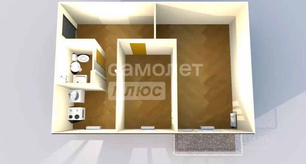 2-к кв. Московская область, Ступино городской округ, Малино пгт ул. ... - Фото 2