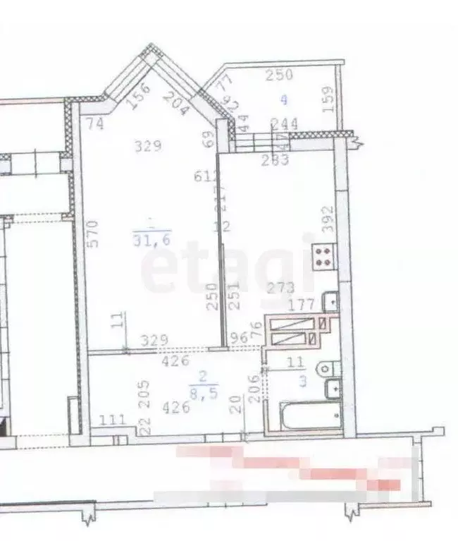 1-к кв. Свердловская область, Екатеринбург ул. Бажова, 68 (43.9 м) - Фото 2