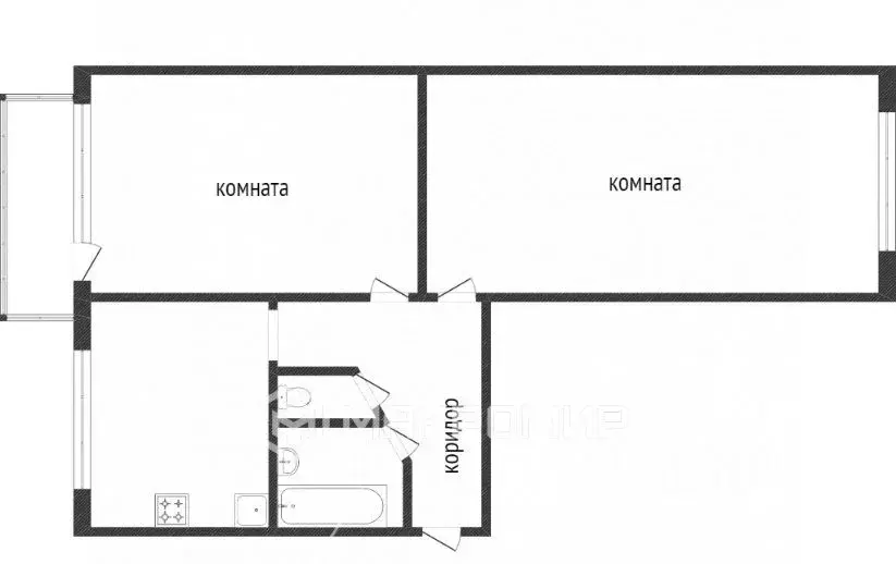 2-к кв. Ханты-Мансийский АО, Сургут ул. Бажова, 1 (44.5 м) - Фото 1