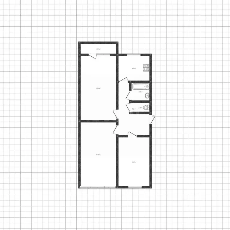 3-к кв. Белгородская область, Белгород ул. Костюкова, 8 (61.9 м) - Фото 2