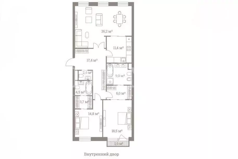 3-комнатная квартира: Москва, улица Большая Полянка, 44 (124 м) - Фото 1