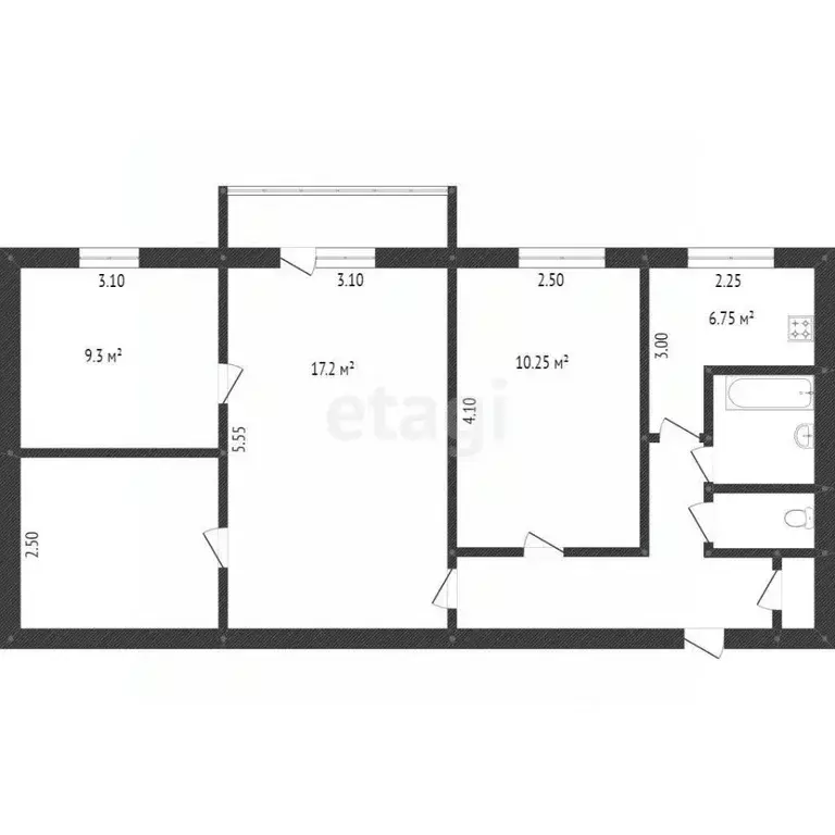 4-к кв. Белгородская область, Белгород ул. Костюкова, 23 (61.0 м) - Фото 1