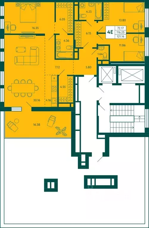 3-к кв. Башкортостан, Уфа Зеленая Роща жилрайон, Терле Парк жилой ... - Фото 2