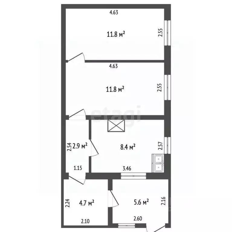 2-к кв. Ростовская область, Ростов-на-Дону ул. Петрожицкого, 6 (45.0 ... - Фото 2