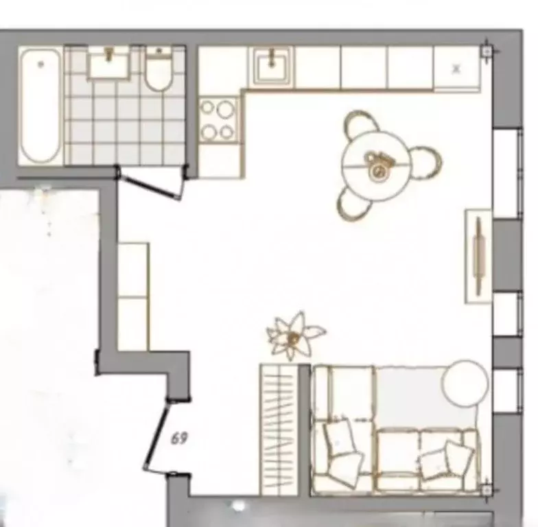Студия Башкортостан, Уфа ул. Геологов, 53 (28.0 м) - Фото 1