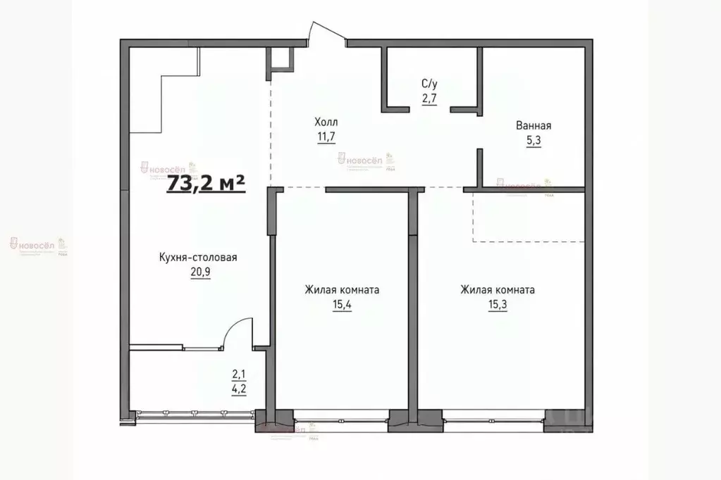 3-к кв. Свердловская область, Екатеринбург ул. Татищева, 20 (73.2 м) - Фото 2