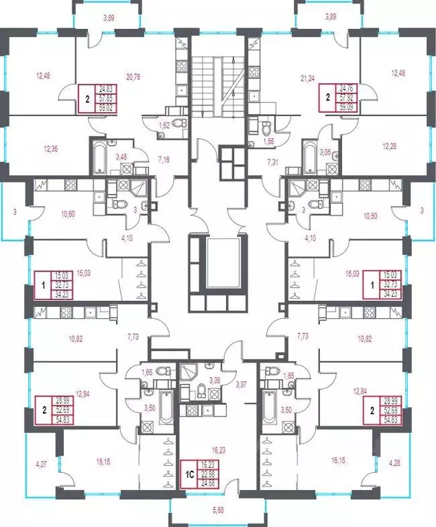 Квартира, 2 комнаты, 59.02 м - Фото 1