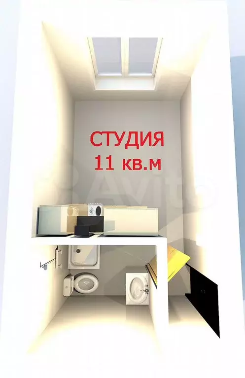 Квартира-студия, 11 м, 1/5 эт. - Фото 1
