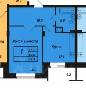 1-к кв. Чувашия, Новочебоксарск Советская ул., поз27 (47.7 м) - Фото 0
