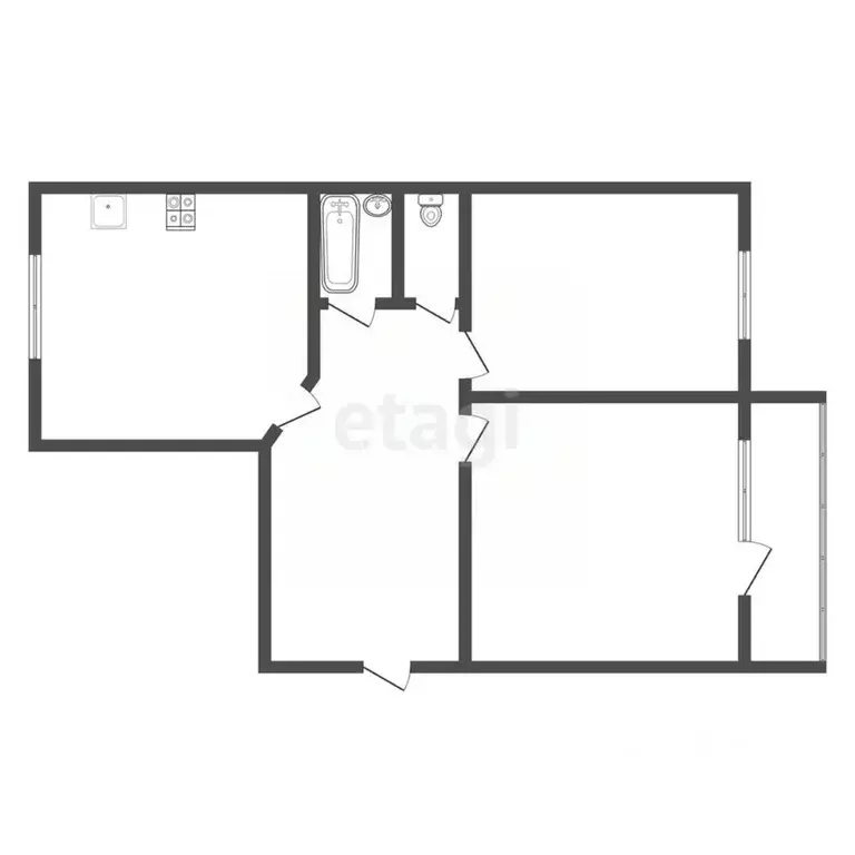 2-к кв. Тульская область, Тула ул. Болдина, 27 (73.3 м) - Фото 2