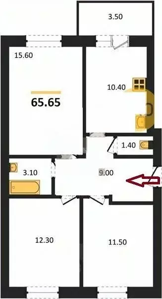 3-к кв. Владимирская область, Владимир ул. Новгородская, 35к2 (65.0 м) - Фото 0