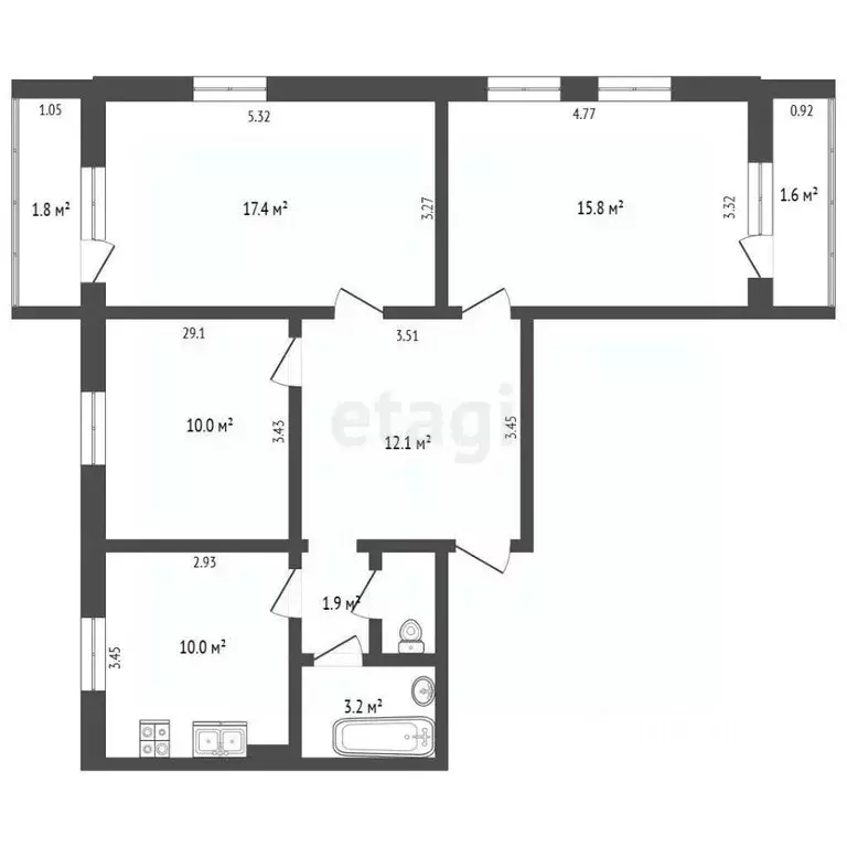 3-к кв. Ямало-Ненецкий АО, Тарко-Сале Пуровский район, ул. Победы, 31А ... - Фото 2