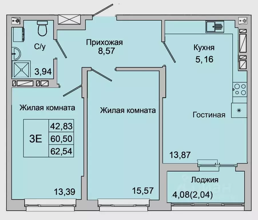 3-к кв. Ростовская область, Батайск ул. Булгакова, 11 (62.54 м) - Фото 0