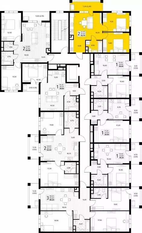2-комнатная квартира: Сукко, жилой комплекс Кипарис (52.7 м) - Фото 1