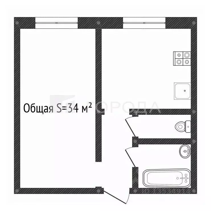 1-к кв. Алтайский край, Барнаул ул. Энтузиастов, 28 (34.0 м) - Фото 1