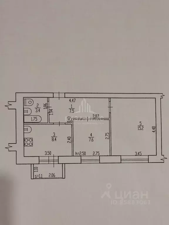 2-к кв. Брянская область, Брянск ул. Фрунзе, 86 (43.2 м) - Фото 2
