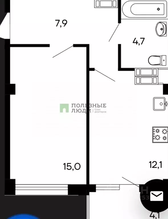 1-к кв. Севастополь ул. Токарева, 18 (43.8 м) - Фото 2
