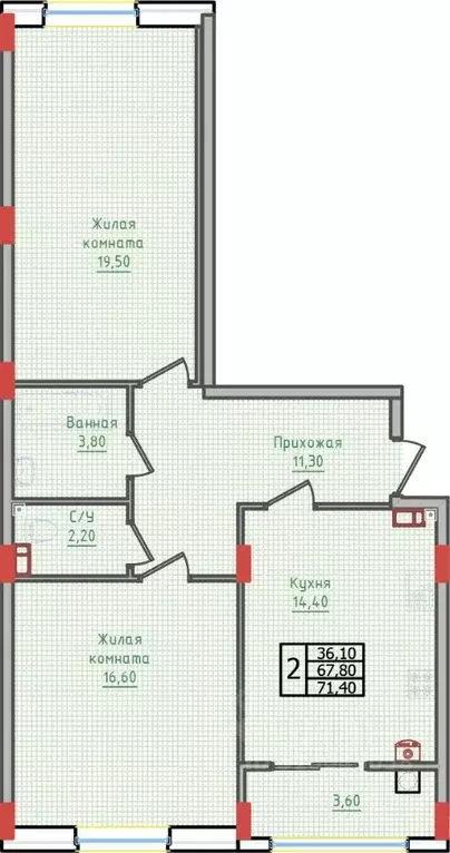 2-к кв. Ставропольский край, Ставрополь ул. Алексея Яковлева, 5 (71.4 ... - Фото 1