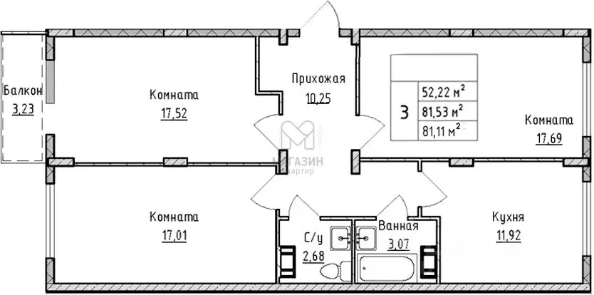 3-к кв. Ленинградская область, Гатчинский район, д. Малое Верево ул. ... - Фото 0