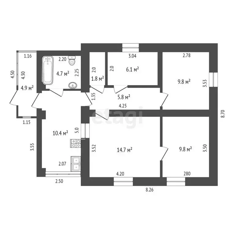 Дом в Советский, улица Механизаторов, 1 (57.6 м) - Фото 0