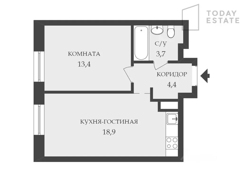 2-к кв. Москва ул. Годовикова, 11к2 (40.4 м) - Фото 0