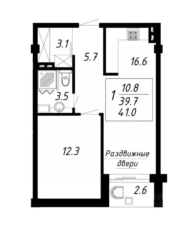 1-к кв. Ставропольский край, Ессентуки Озеро жилой комплекс (41.0 м) - Фото 1
