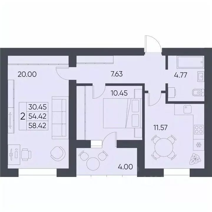 2-к кв. Саратовская область, Татищево рп ул. Михайловская, 13 (58.42 ... - Фото 0