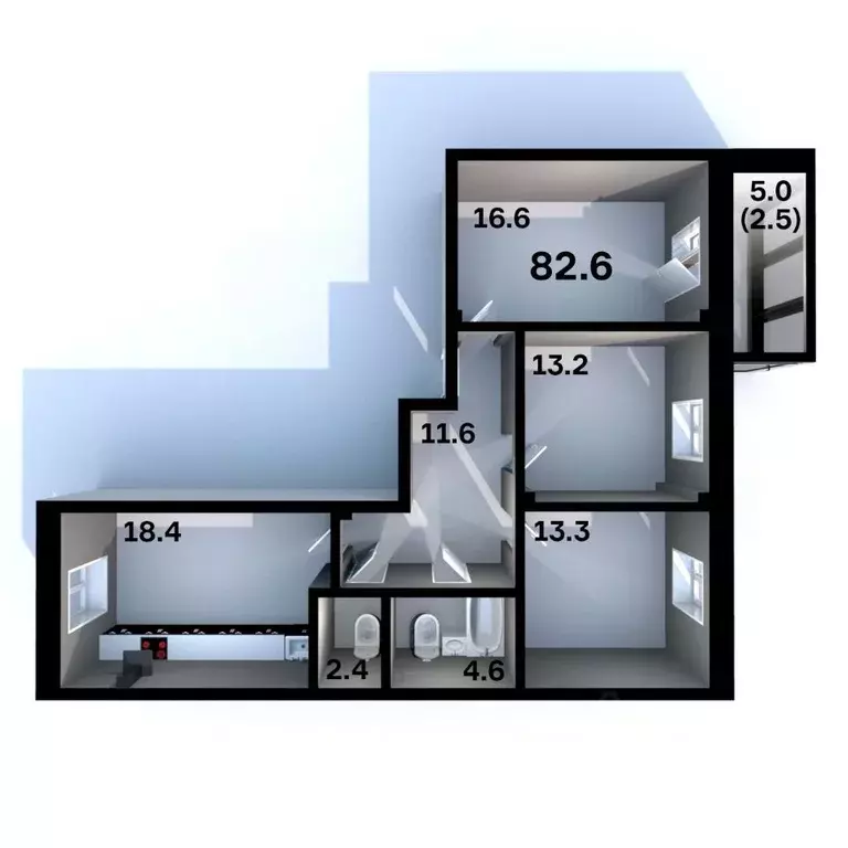3-к кв. Псковская область, Псков Пароменская ул., 28 (82.6 м) - Фото 1