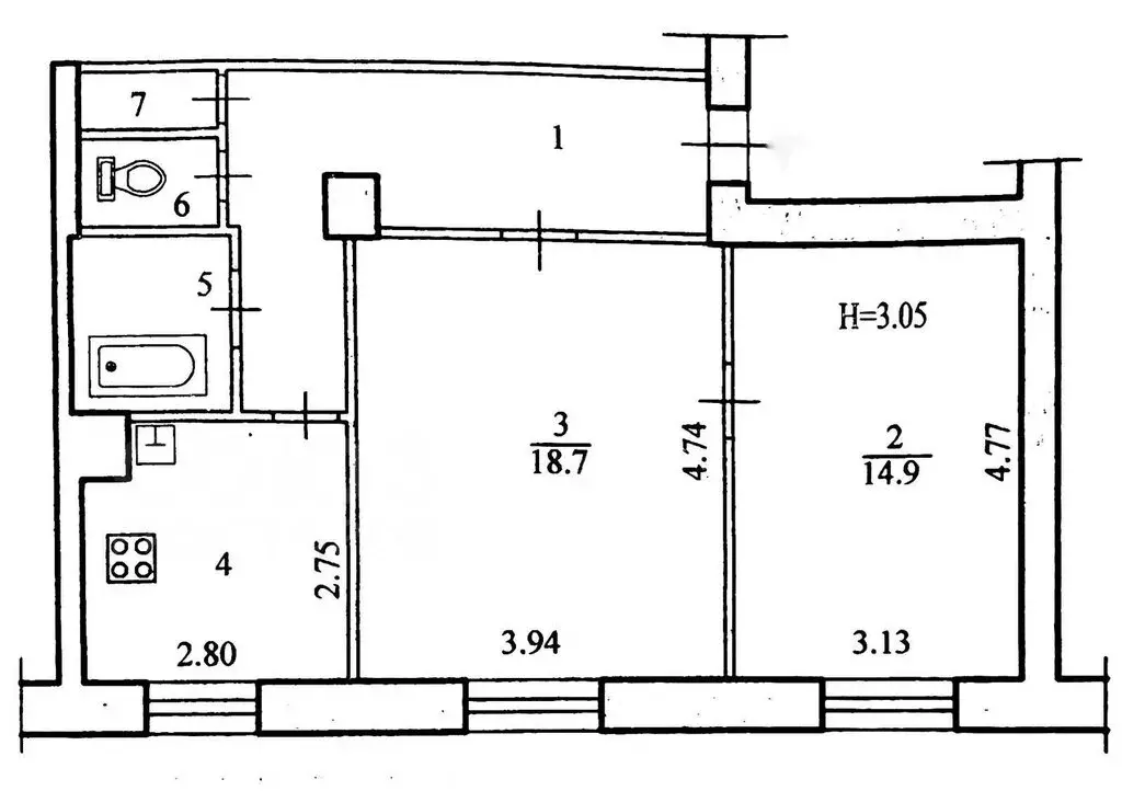 2-комнатная квартира: Волгоград, улица Дзержинского, 33 (56.8 м) - Фото 1