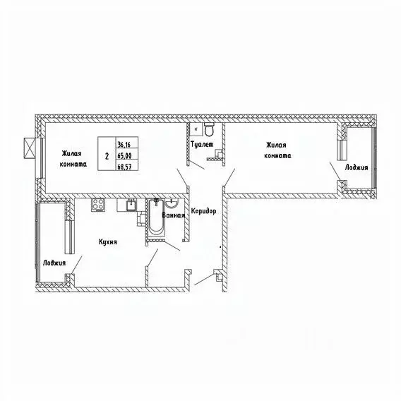 2-к кв. Сахалинская область, Южно-Сахалинск Горизонт жилой комплекс ... - Фото 1