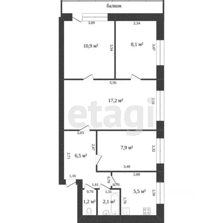 3-к кв. Хабаровский край, Хабаровск ул. Шелеста, 73 (61.5 м) - Фото 1