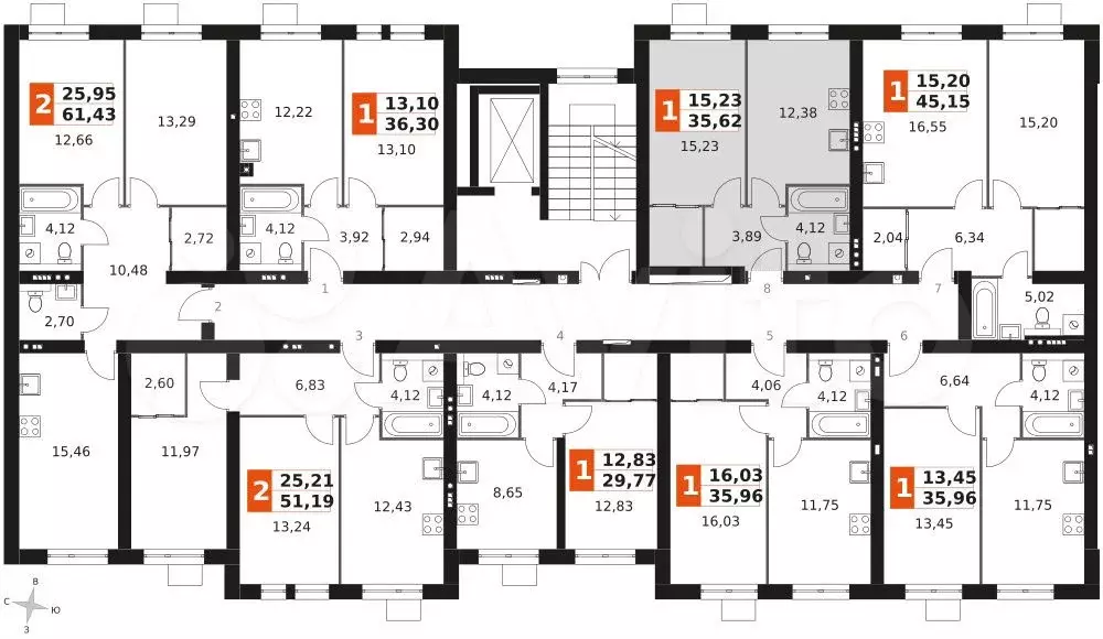 1-к. квартира, 35,6 м, 2/3 эт. - Фото 1