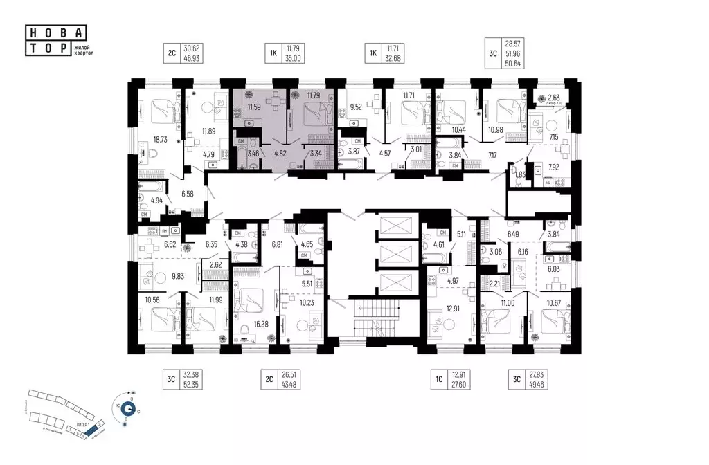 1-комнатная квартира: Уфа, микрорайон Глумилино-1, жилой комплекс ... - Фото 2
