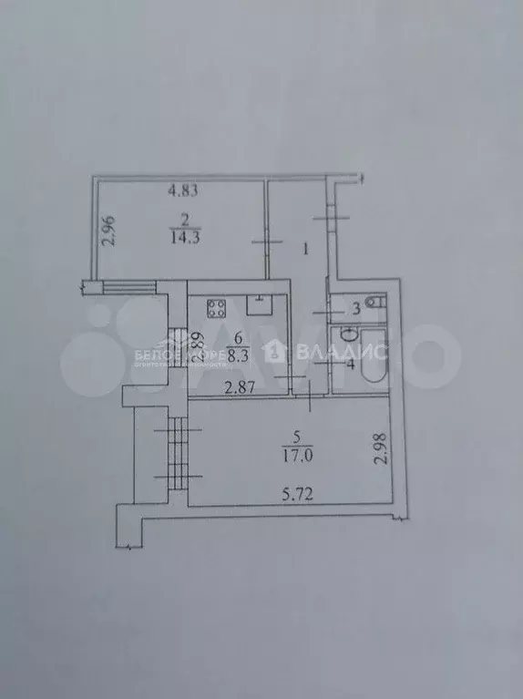 2-к. квартира, 53 м, 5/5 эт. - Фото 0
