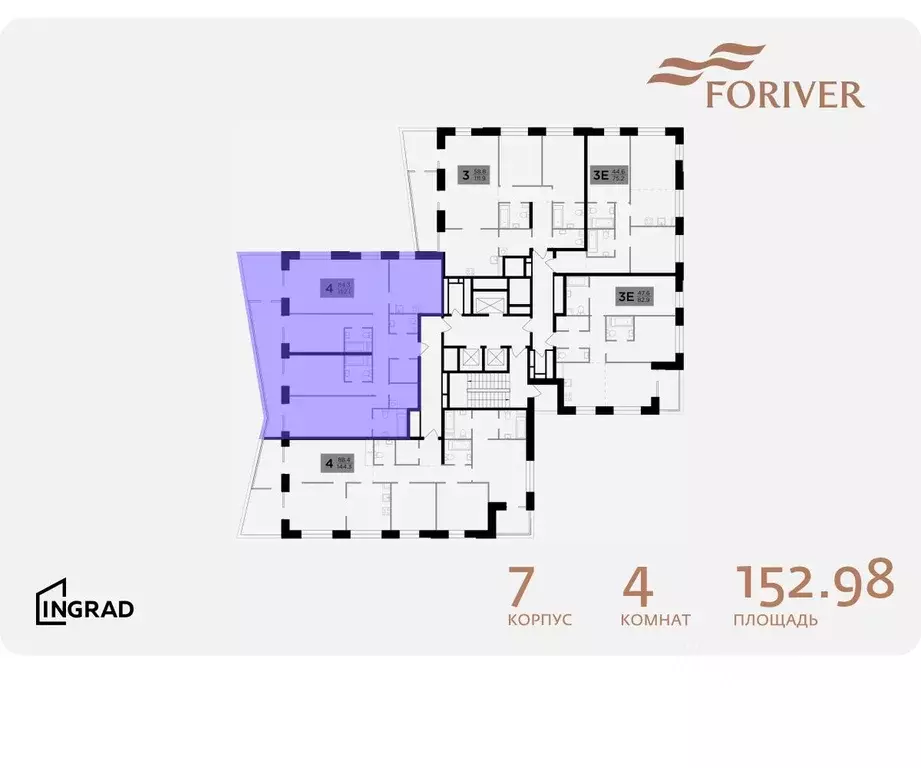 4-к кв. Москва Г мкр, Форивер жилой комплекс, 7 (152.98 м) - Фото 1