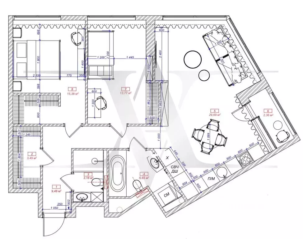 3-к кв. Москва ул. Академика Волгина, 2 (82.5 м) - Фото 2