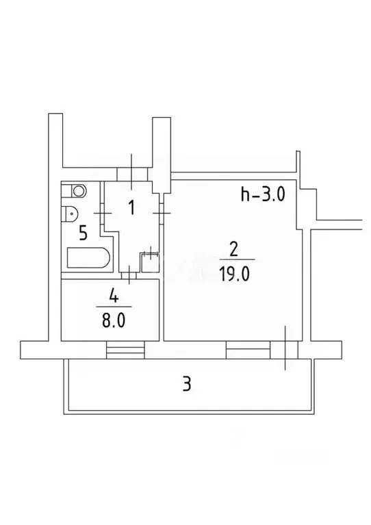 1-к кв. Волгоградская область, Волжский ул. Чайковского, 13 (33.2 м) - Фото 2