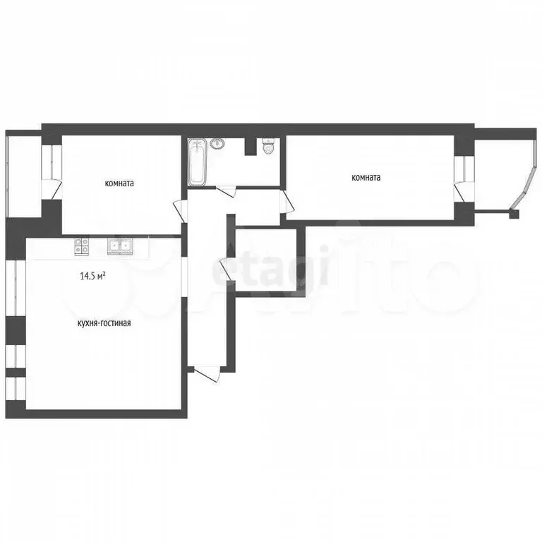 3-к. квартира, 89,1 м, 3/8 эт. - Фото 0