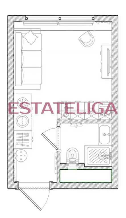 Студия Москва Ильменский проезд, 14к1 (16.0 м) - Фото 1