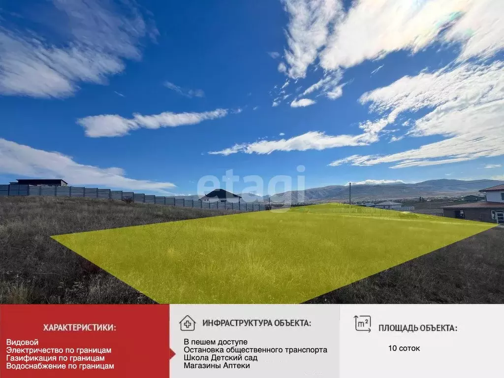 Участок в Крым, Симферопольский район, с. Доброе ул. Яшлык (9.98 сот.) - Фото 1