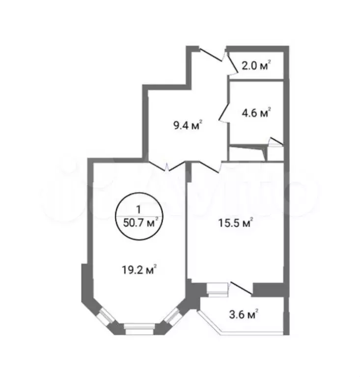 1-к. квартира, 50 м, 14/15 эт. - Фото 0