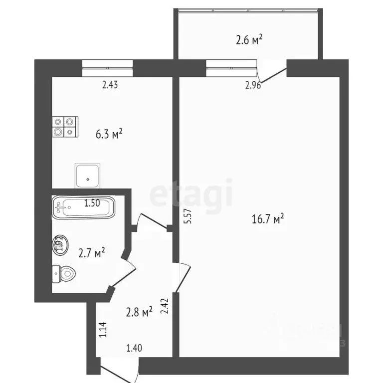 1-к кв. Крым, Евпатория ул. Некрасова, 81 (30.0 м) - Фото 1